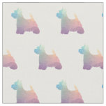 Westie Terrier Silhouette Tiled - Pastel Fabric