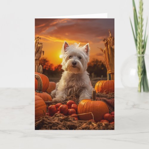 Westie Thanksgiving Holiday Card