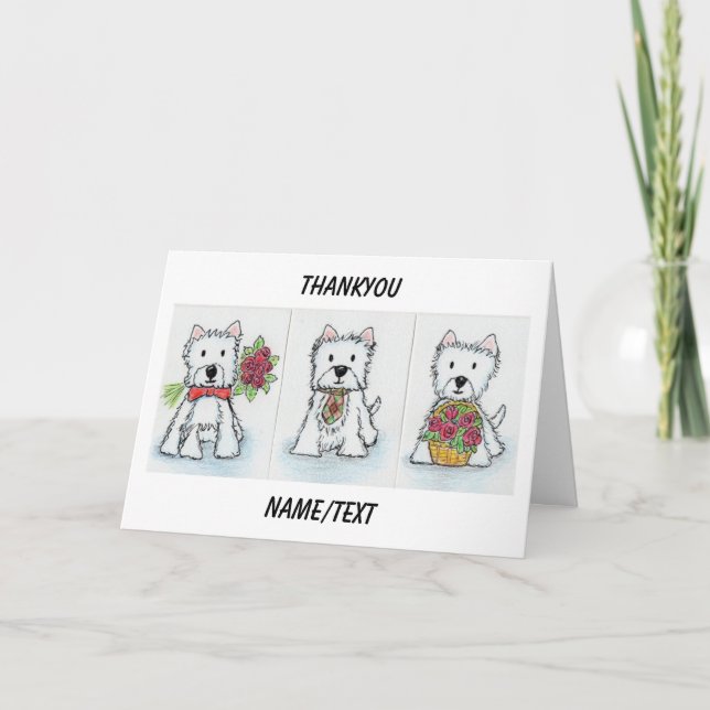 Westie Thankyou friend relation dog sitting card (Front)