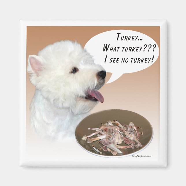 Westie Turkey Magnet (Front)