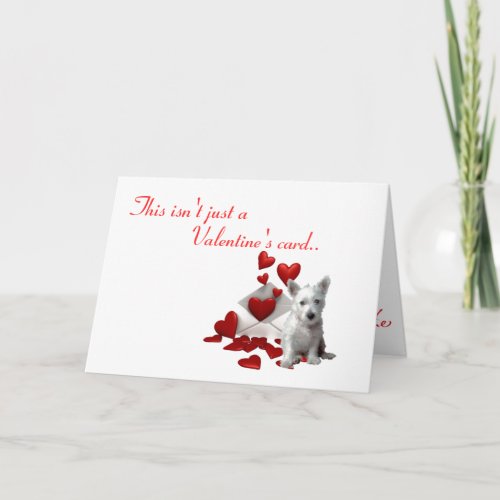 Westie Valentine Be Mine Holiday Card