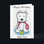 Westie walkies birthday card friend dad mum etc<br><div class="desc">I have created this lovely card using my colourful artwork. Text can be personalised on the front & inside. Please take a look at my matching items.</div>