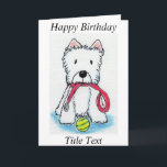 Westie walkies birthday card friend dad mum etc<br><div class="desc">I have created this lovely card using my colourful artwork. Text can be personalised on the front & inside. Please take a look at my matching items.</div>
