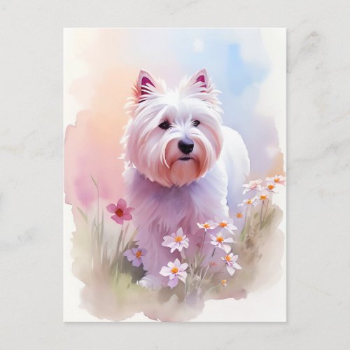 Westie Watercolor Portrait 1 Postcard