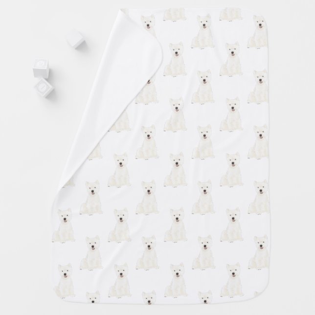 Westie West Highland Terrier Baby Blanket (In Situ)