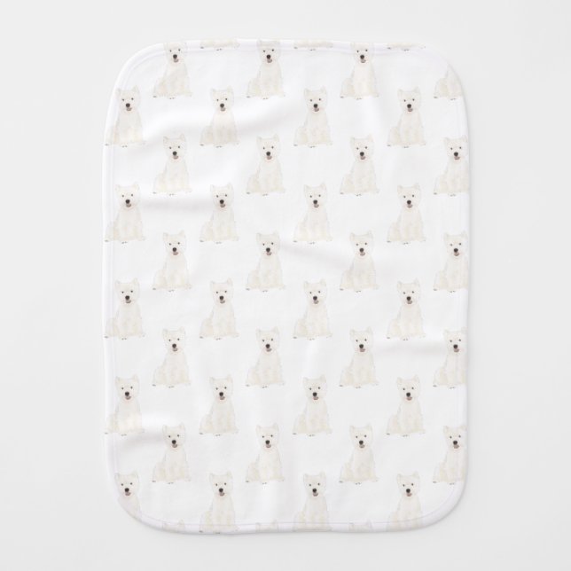 Westie West Highland Terrier Baby Burp Cloth (Front)