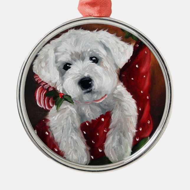 Westie west highland terrier christmas ornament (Front)