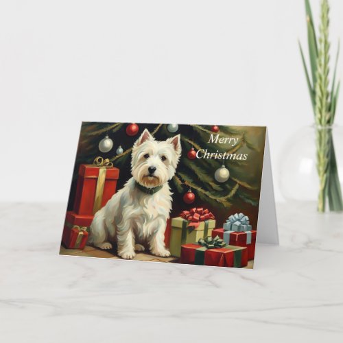 Westie West Highland Terrier dog Christmas card