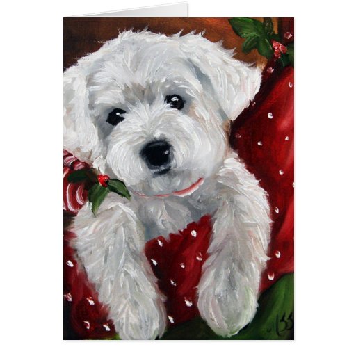 Westie west highland terrier dog christmas holiday card | Zazzle