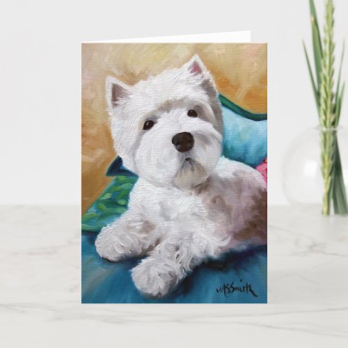 Westie West Highland Terrier Dog Puppy Art Card