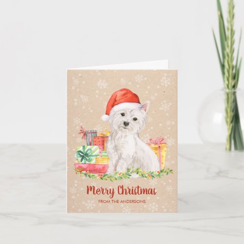 Westie West Highland Terrier  Folded Dog Holiday Card