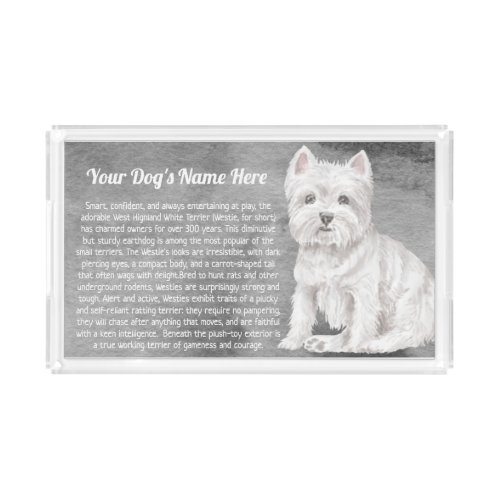 WestieWest Highland Terrier serving tray custom