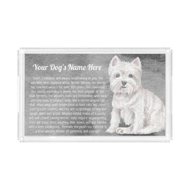 Westie/West Highland Terrier serving tray custom (Front)