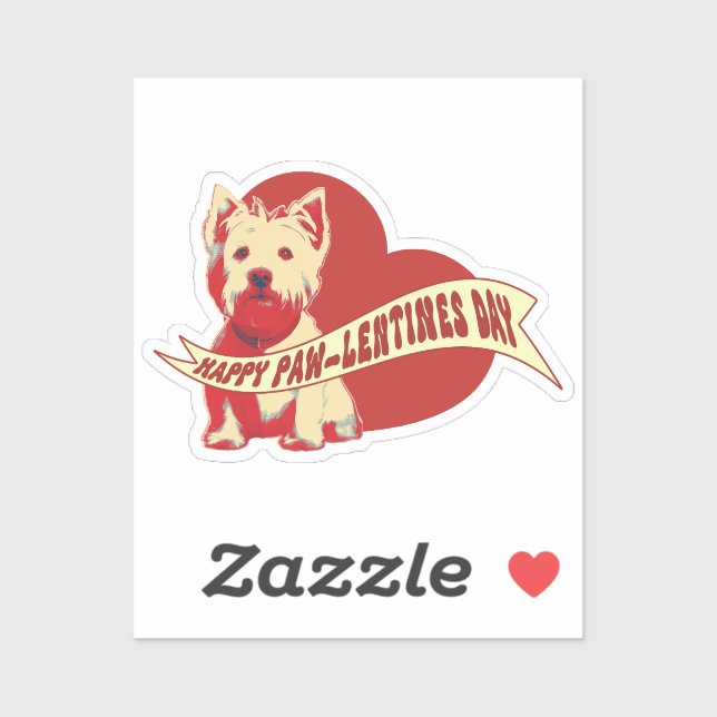 Westie (West Highland White Terrier) Pawlentine's  Sticker (Sheet)