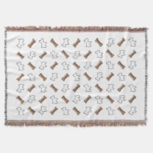 Westie Westies and dog biscuits Throw Blanket