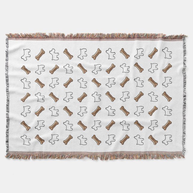 Westie Westies and dog biscuits Throw Blanket (Front)