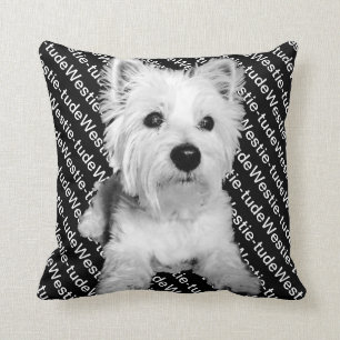 Westie westietude throw pillow