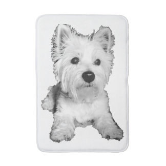 Westie white highland terrier white bath mat