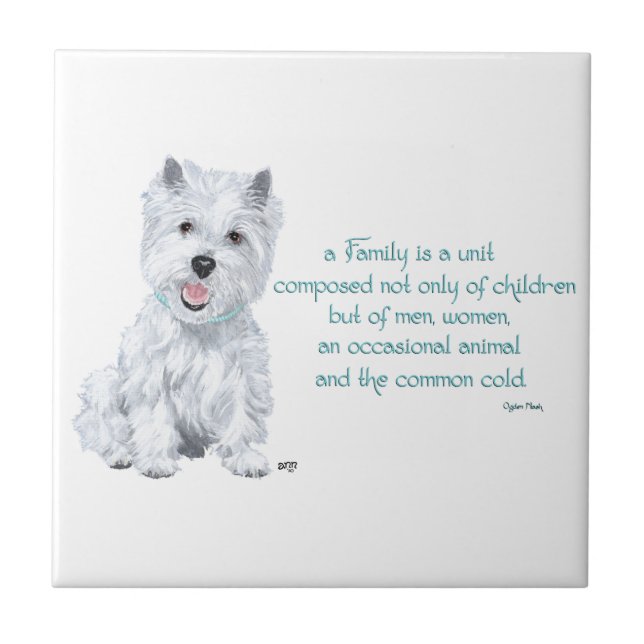Westie Wisdom Ceramic Tile (Front)