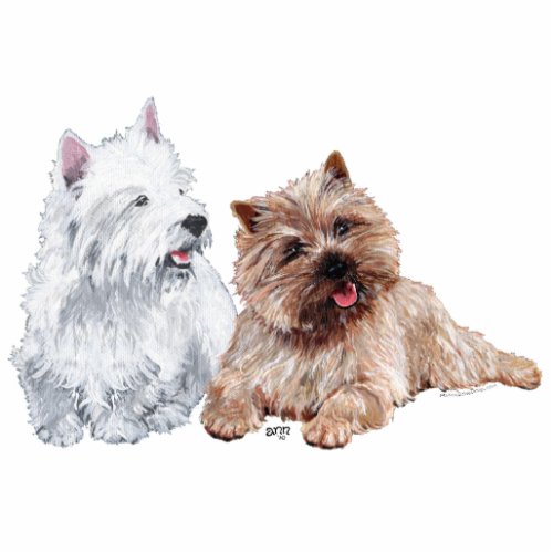 Westie with a Brown Cairn Terrier Cutout