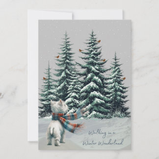 Westie with Cardinals Winter Christmas Card