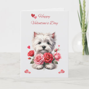 Westie with Hearts Valentine's Day Card