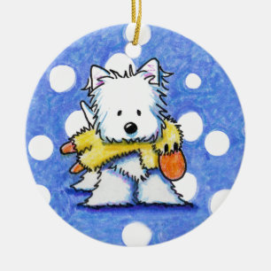 Westie with Toy Duck Ornament