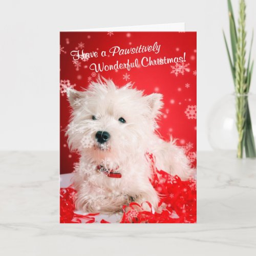 Westie Wonderful Christmas Wishes 2 _ Customize It Holiday Card