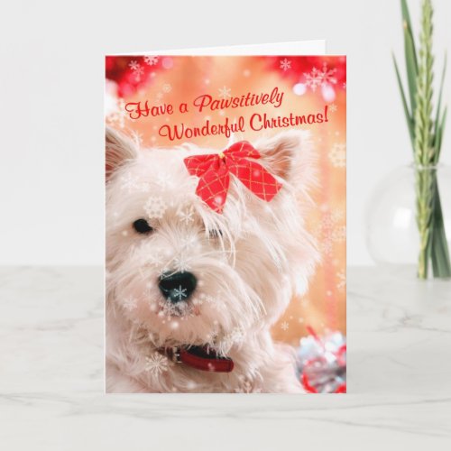 Westie Wonderful Christmas Wishes 3 _ Customize It Holiday Card