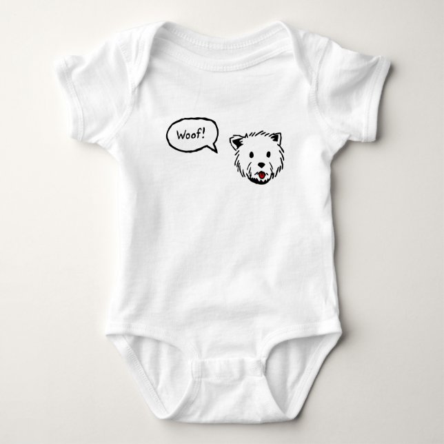 Westie Woof Short Sleeve Bodysuit (Front)