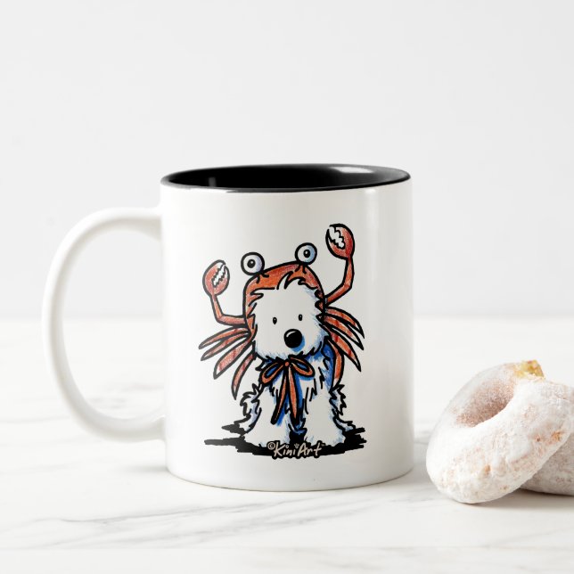 Westie Zodiac CANCER Crab KiniArt Mug (With Donut)