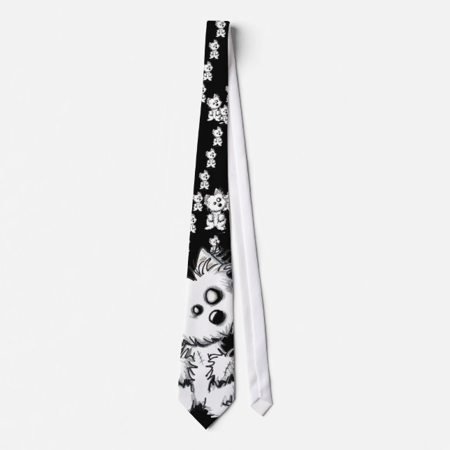 Westie Zombie Dog Neck Tie (Front)