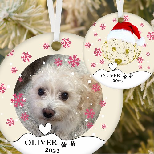 Westiepoo Dog Personalized Hand Drawing Ceramic Ornament