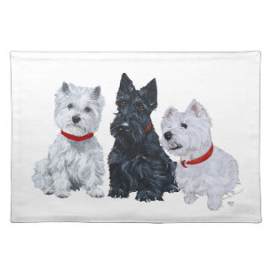 Westies and a Scottie Together Placemat