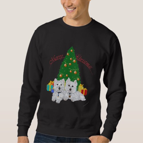 Westies by the Christmas Tree Sweatshirt