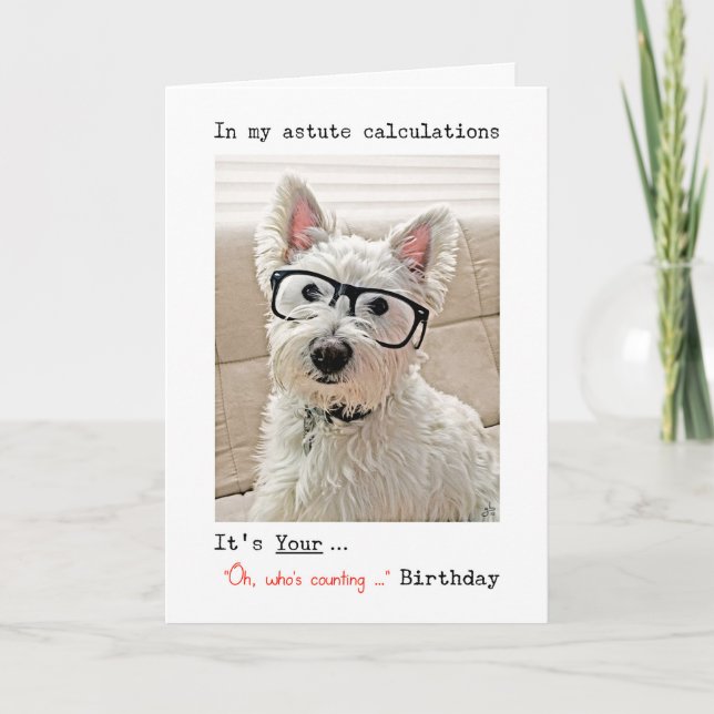 Westie's Calculations, Oh, Who's Counting How Many Card (Front)