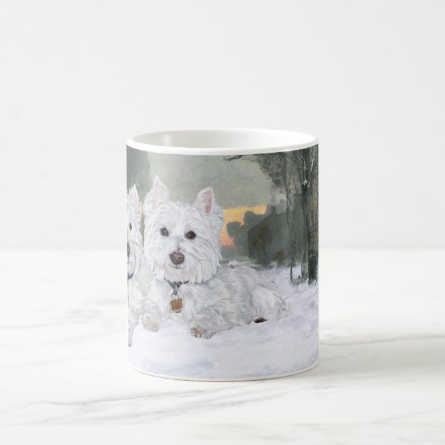 Westies in Wintertime Coffee Mug (Center)