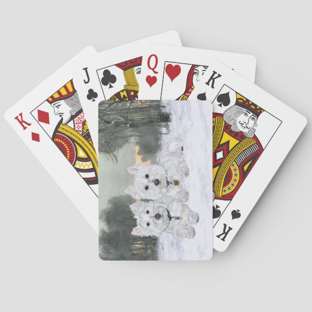 Westies in Wintertime Poker Cards (Back)