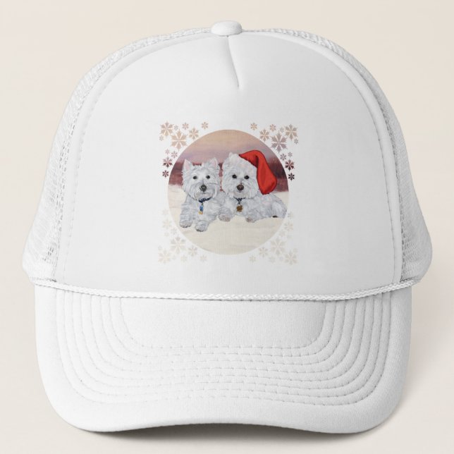 Westies in Wintertime Trucker Hat (Front)