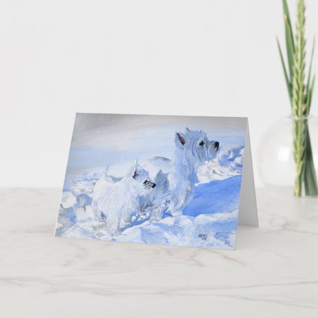 Westies Love the Wintertime Holiday Card (Front)