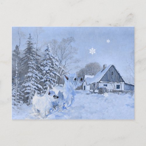Westies Love the Wintertime Postcard
