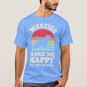 Westies Make Me Happy Sunset Retro for Men Women B T-Shirt