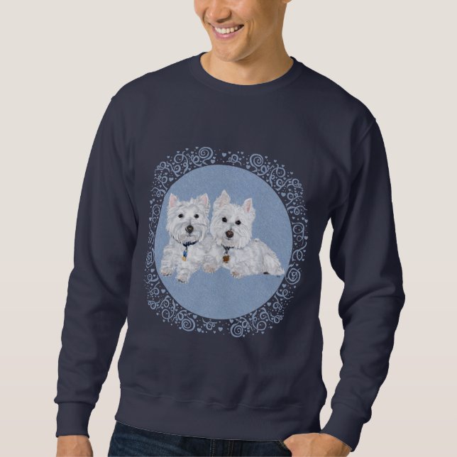 Westies on Blue Sweatshirt (Front)