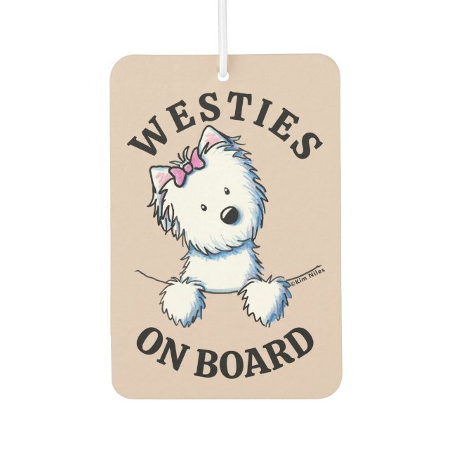 Westies On Board  Air Freshener (Front)