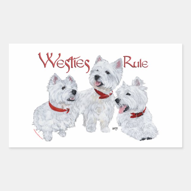 Westies Rule! Rectangular Sticker (Front)