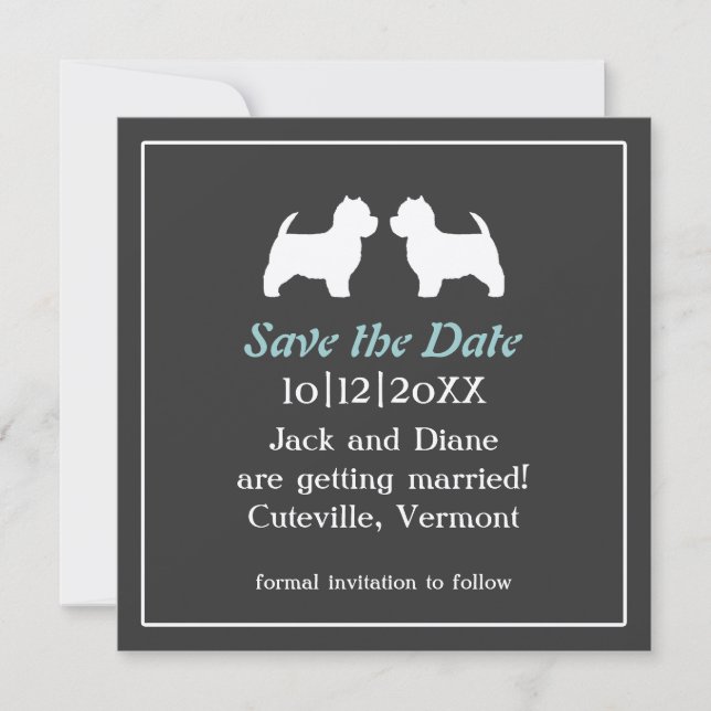 Westies Wedding Save the Date Invitation (Front)