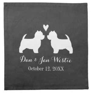 Westies Wedding with Custom Text Napkin