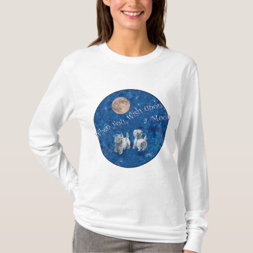 Westies Wishing on the Moon T_Shirt
