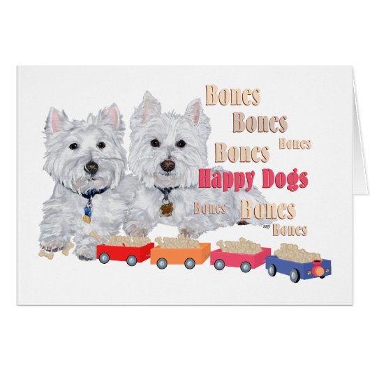 Westies With Bone Train Cards (Front Horizontal)