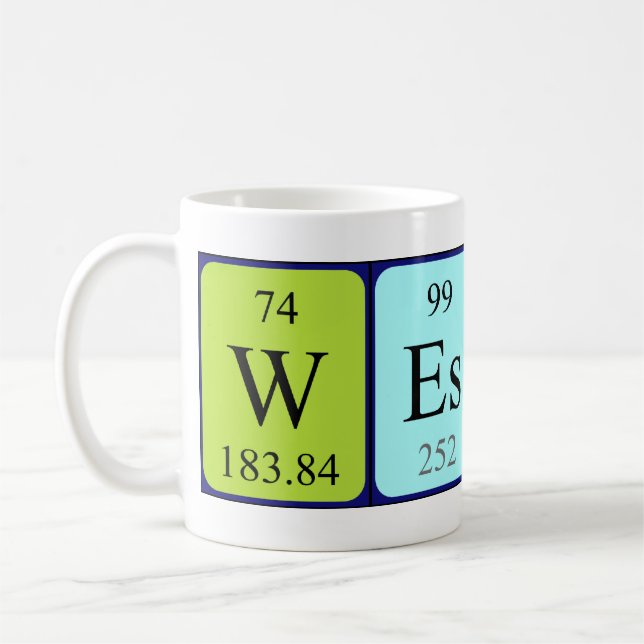 Westin periodic table name mug (Left)